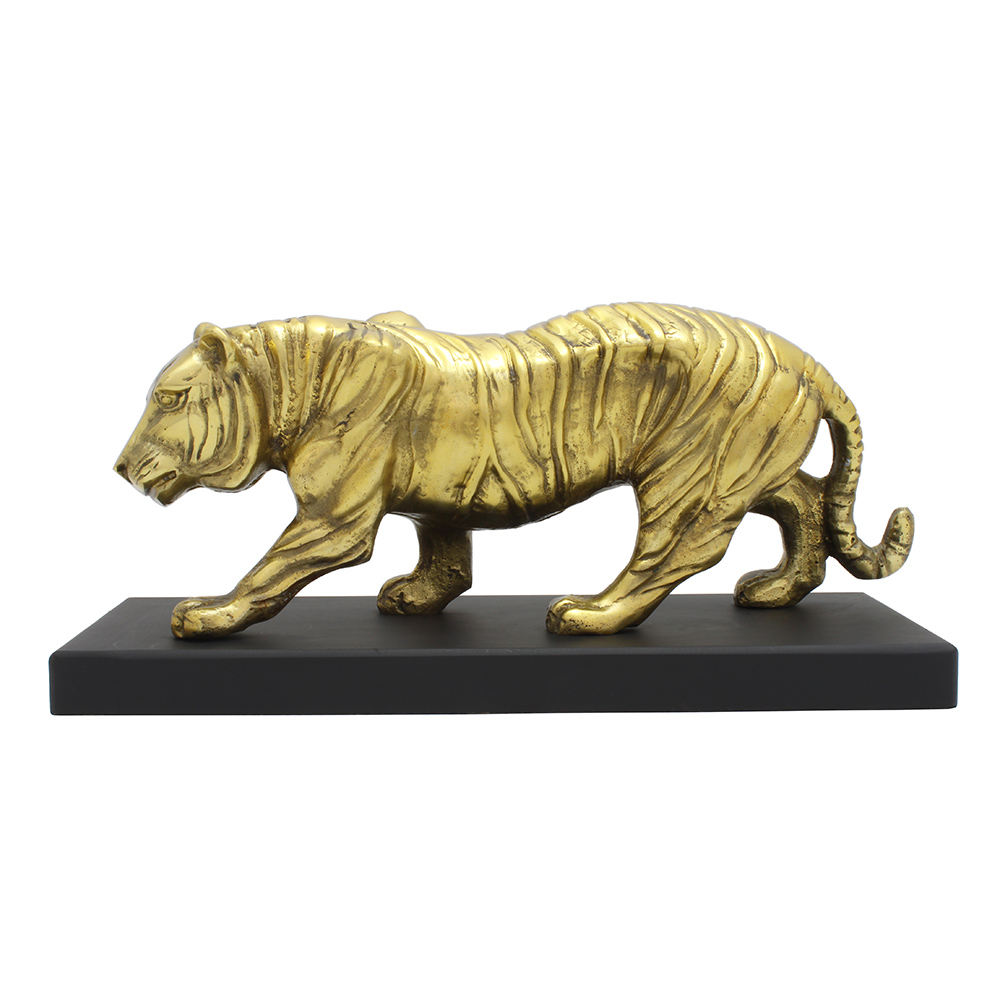 Aluminium Casted Golden Tiger Statue | Tempting Home