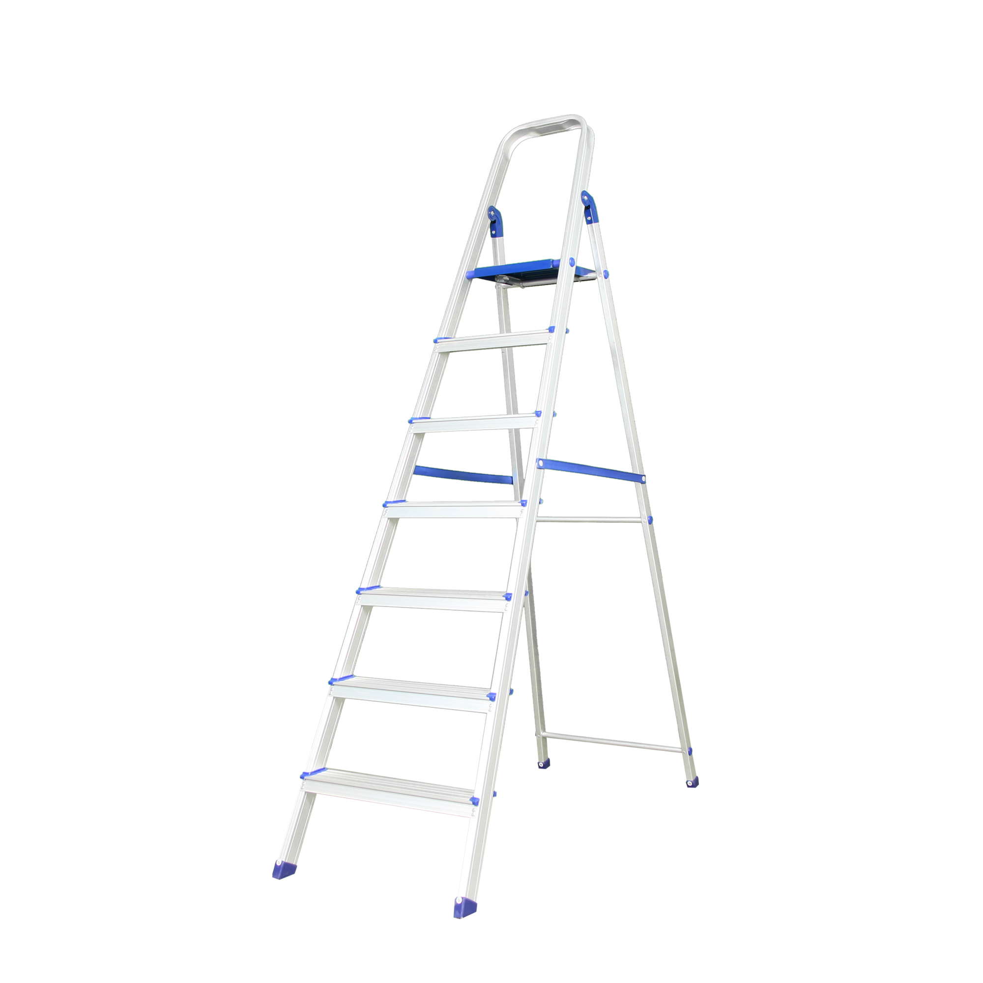 7 Step Aluminium Ladder With Metallic Platform Tempting Home